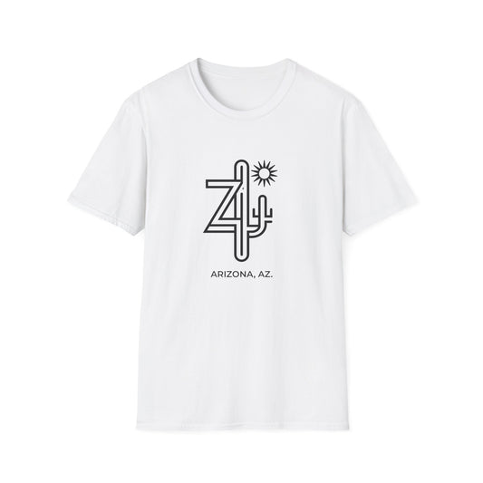 Arizona AZ - Line Art with Subtle Cactus & Sun T-Shirt