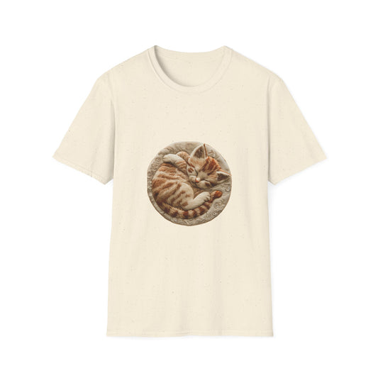 Sleeping Kitten Embroidered T-Shirt