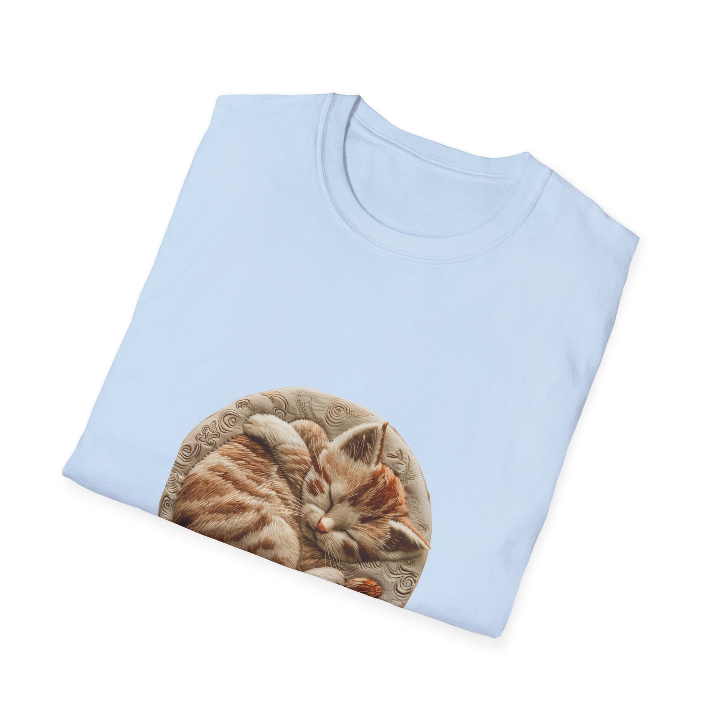 Sleeping Kitten Embroidered T-Shirt