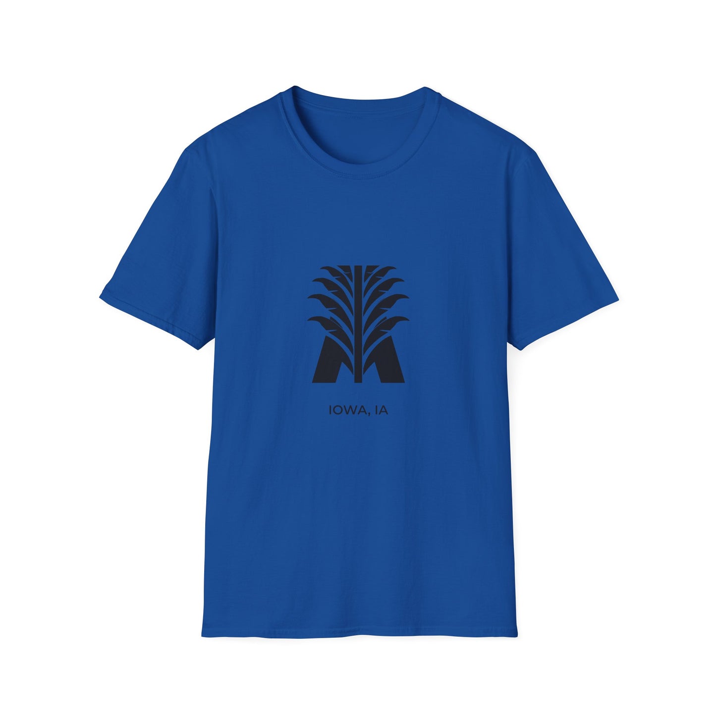 Iowa IA - Bold Geometric State Logo with Subtle Corn Accent
