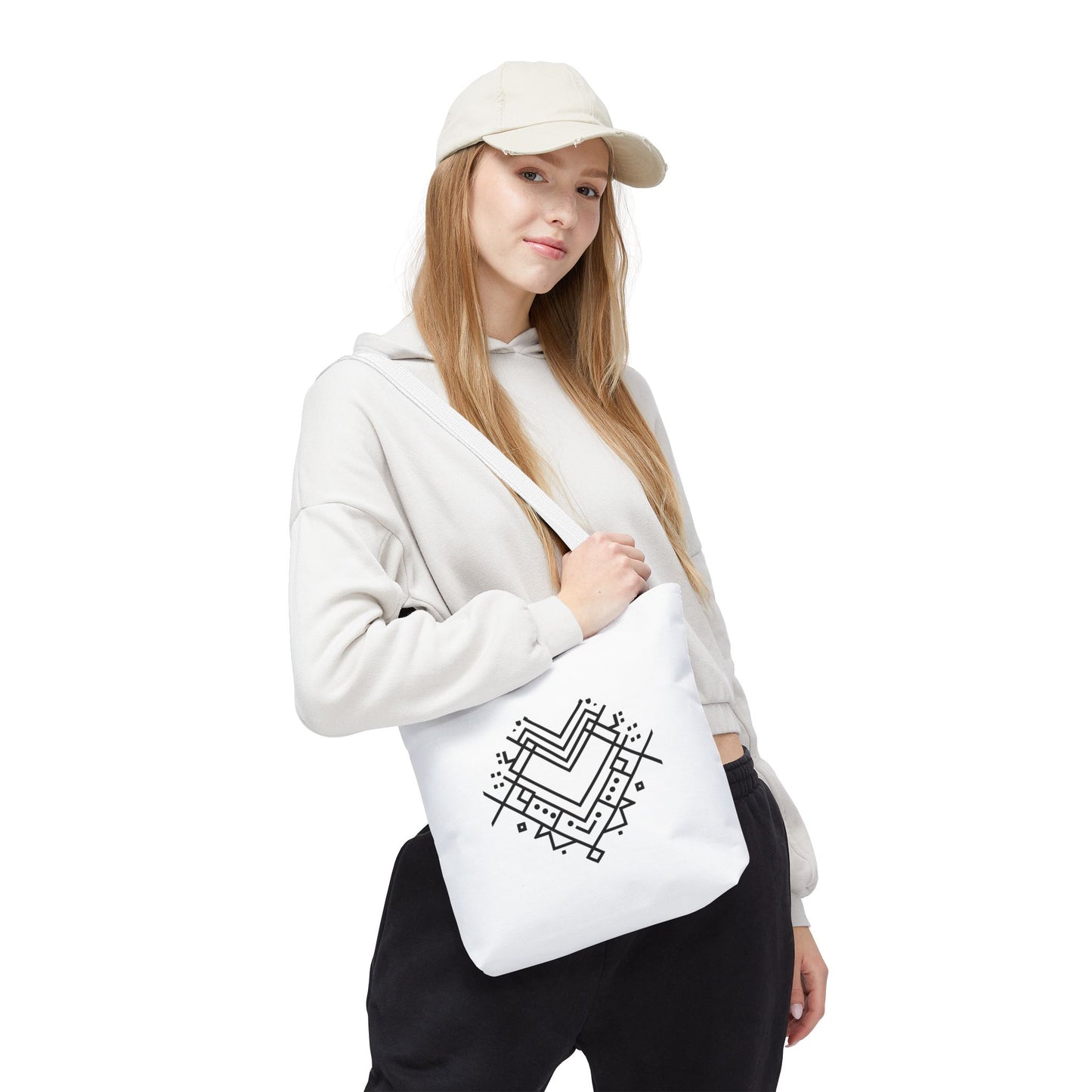 Geometric Heart Tote Bag