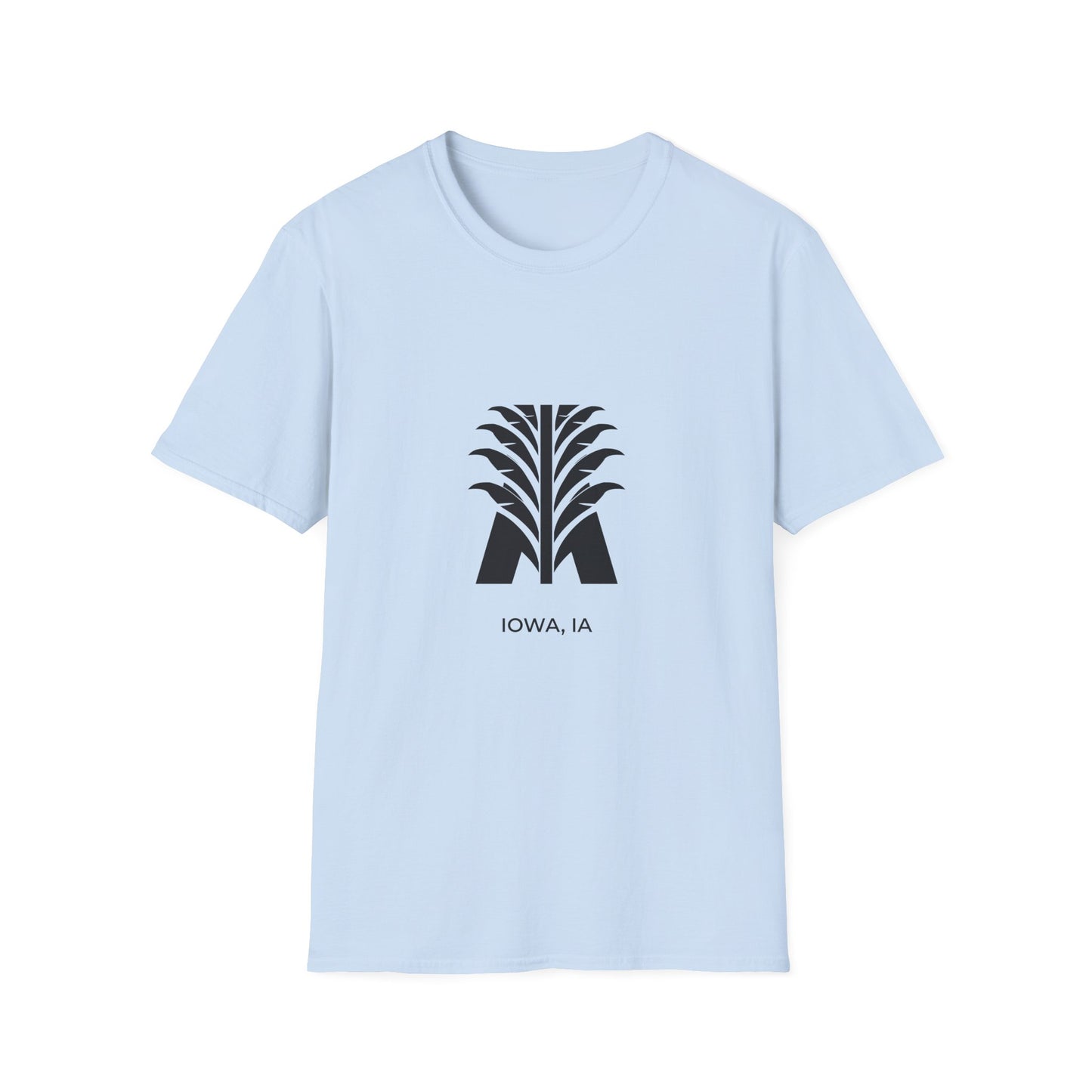 Iowa IA - Bold Geometric State Logo with Subtle Corn Accent