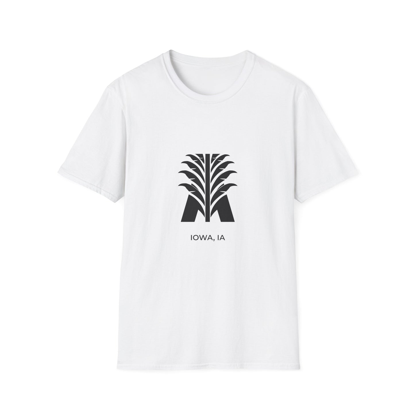 Iowa IA - Bold Geometric State Logo with Subtle Corn Accent