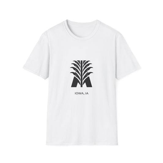 Iowa IA - Bold Geometric State Logo with Subtle Corn Accent