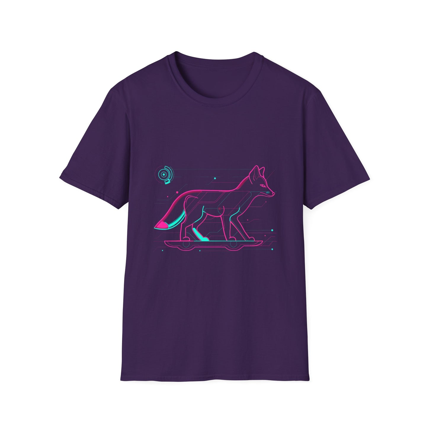 Retro-Futuristic Neon Fox T-Shirt