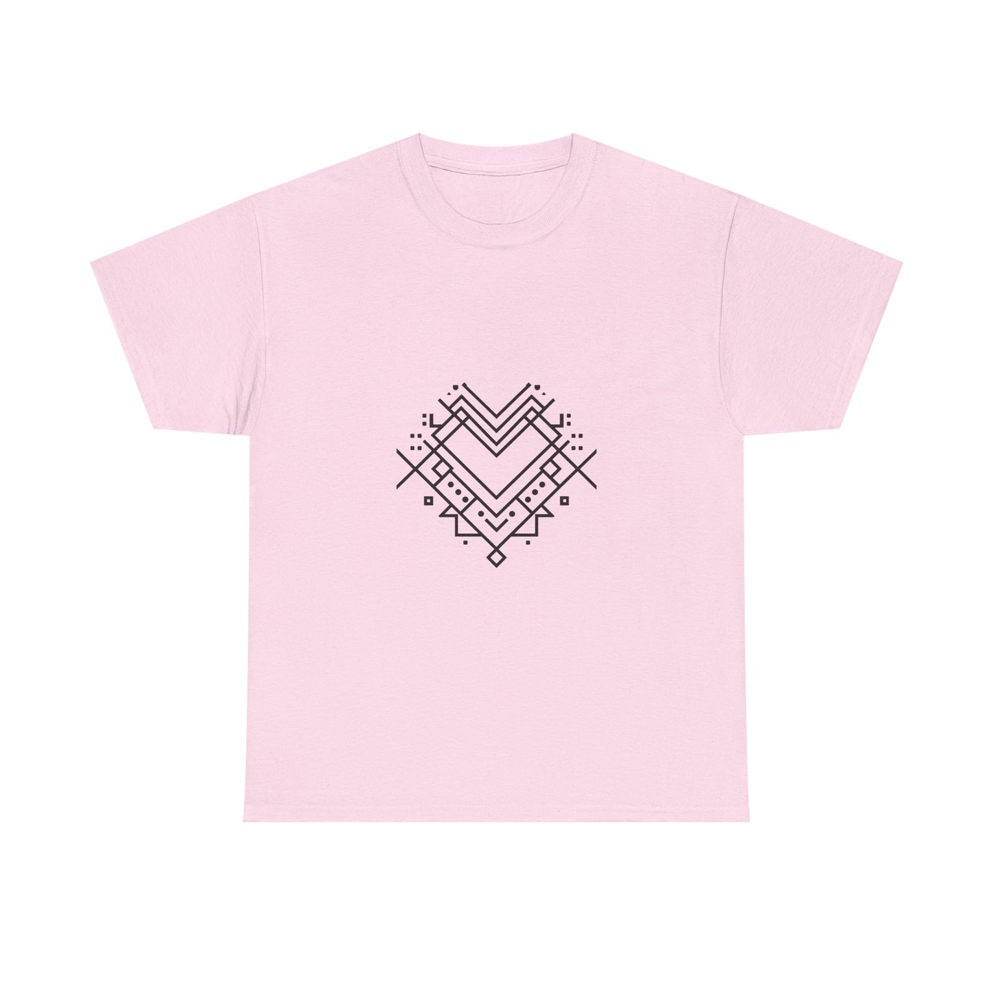 Minimal Line Art Heart Graphic T-Shirt