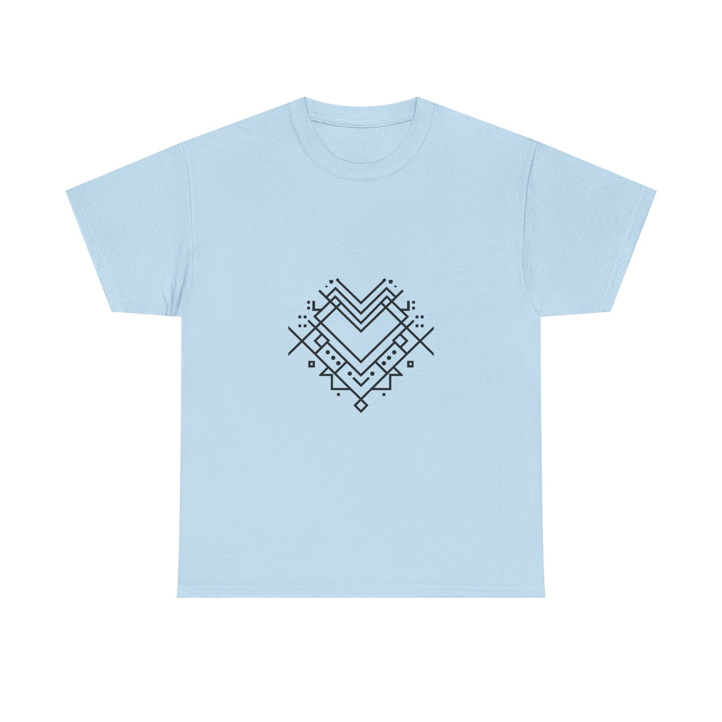 Minimal Line Art Heart Graphic T-Shirt