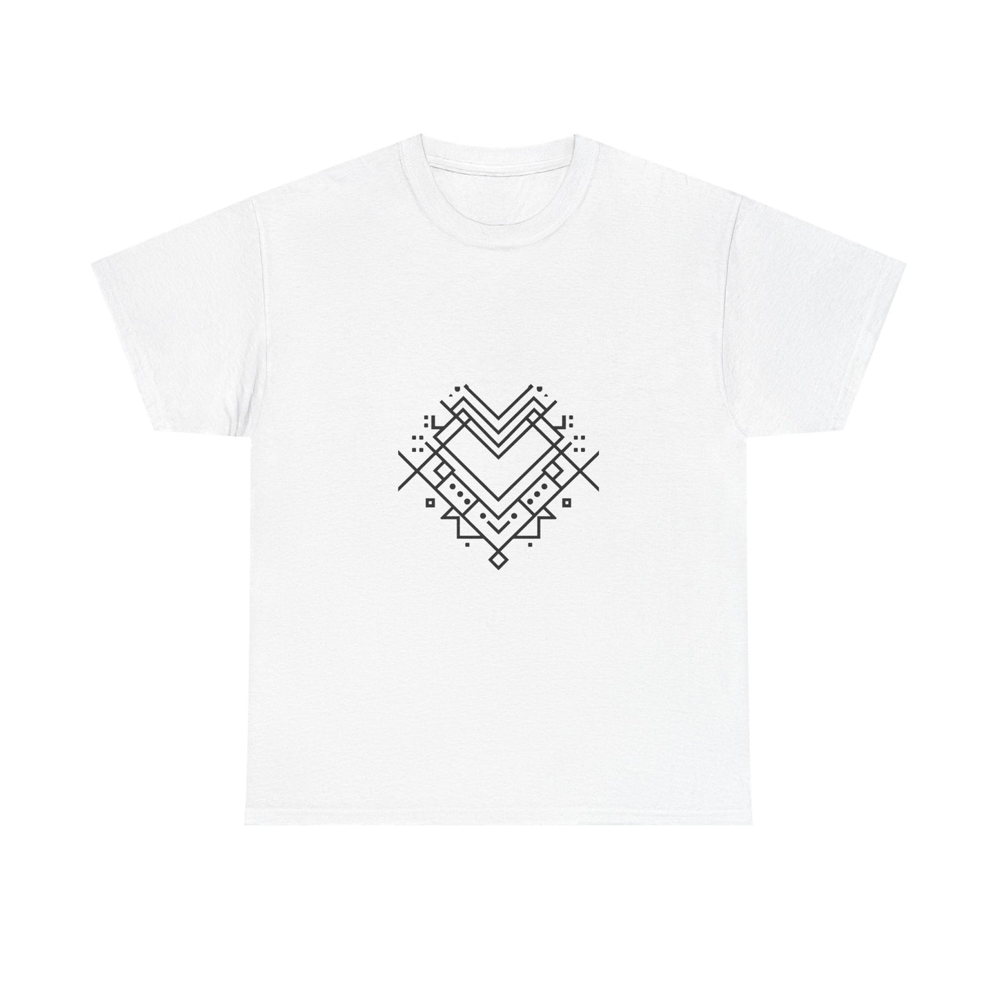 Minimal Line Art Heart Graphic T-Shirt
