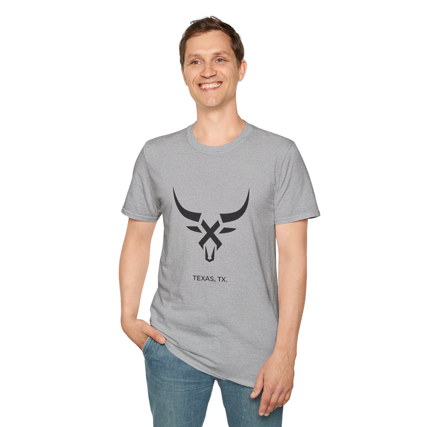 Texas TX - Line Art longhorn T-Shirt