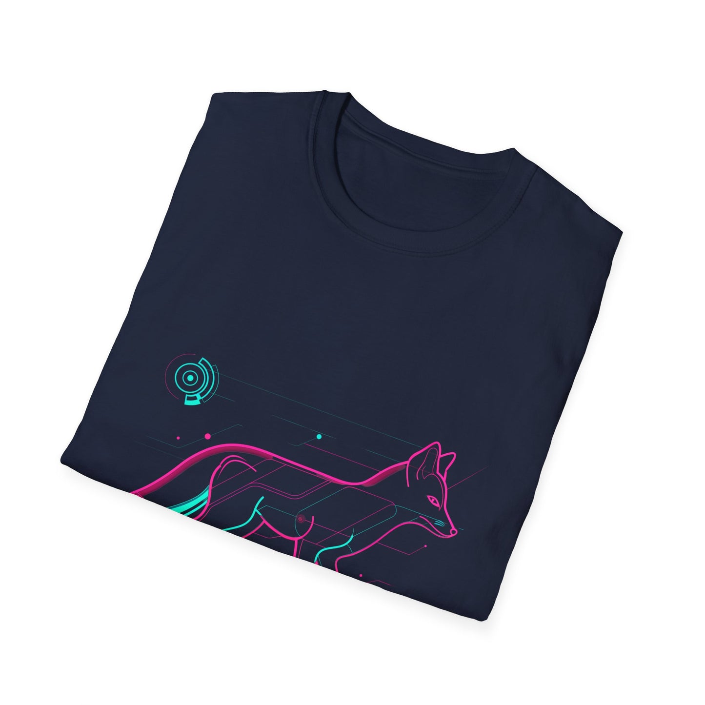 Retro-Futuristic Neon Fox T-Shirt