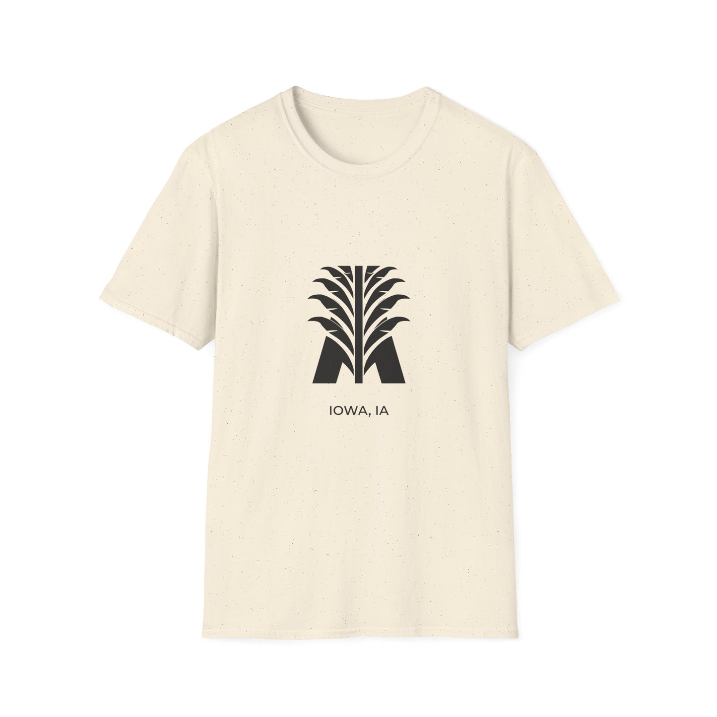 Iowa IA - Bold Geometric State Logo with Subtle Corn Accent