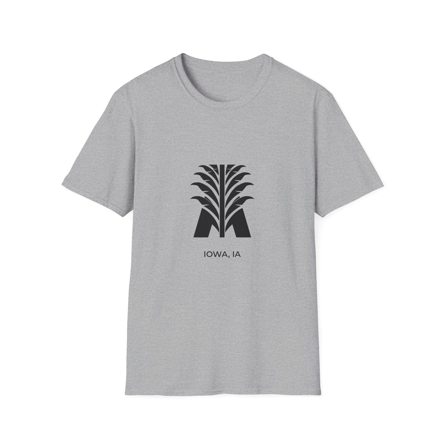 Iowa IA - Bold Geometric State Logo with Subtle Corn Accent