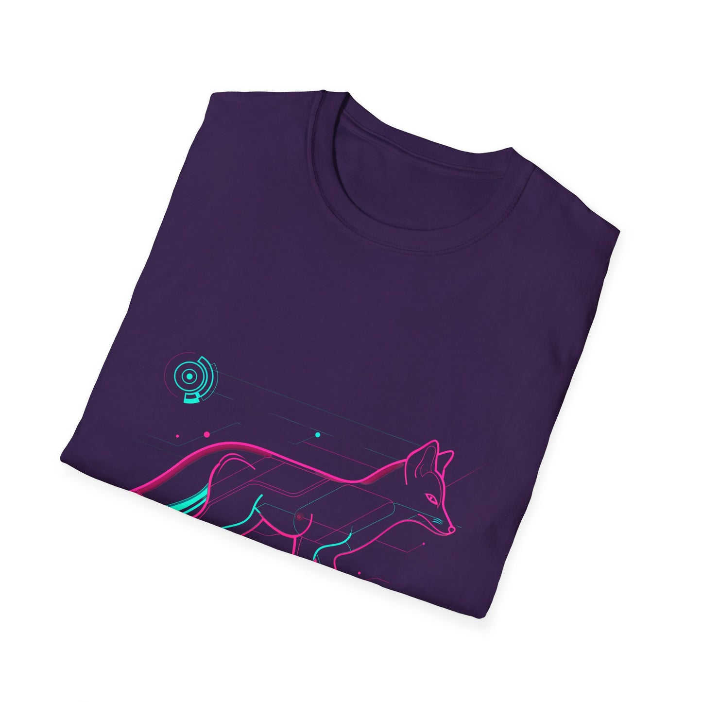 Retro-Futuristic Neon Fox T-Shirt