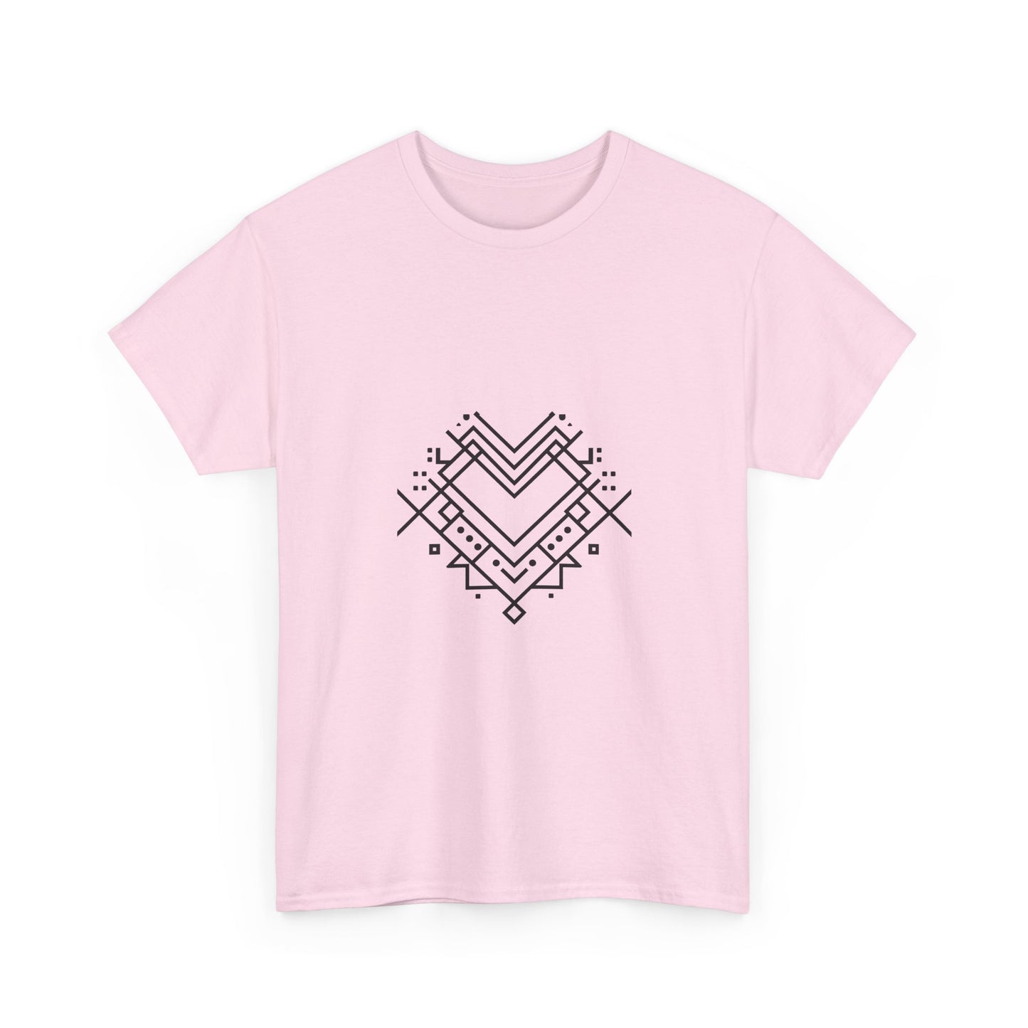 Minimal Line Art Heart Graphic T-Shirt