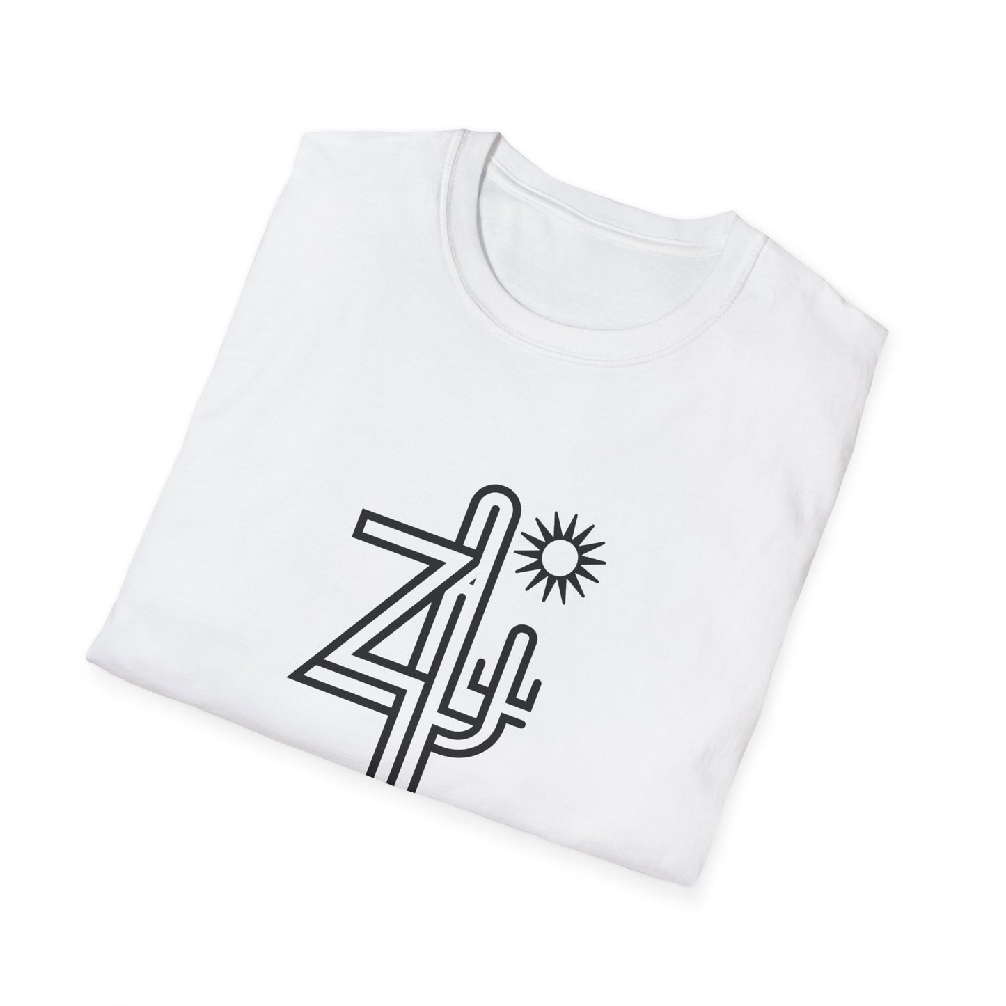 Arizona AZ - Line Art with Subtle Cactus & Sun T-Shirt