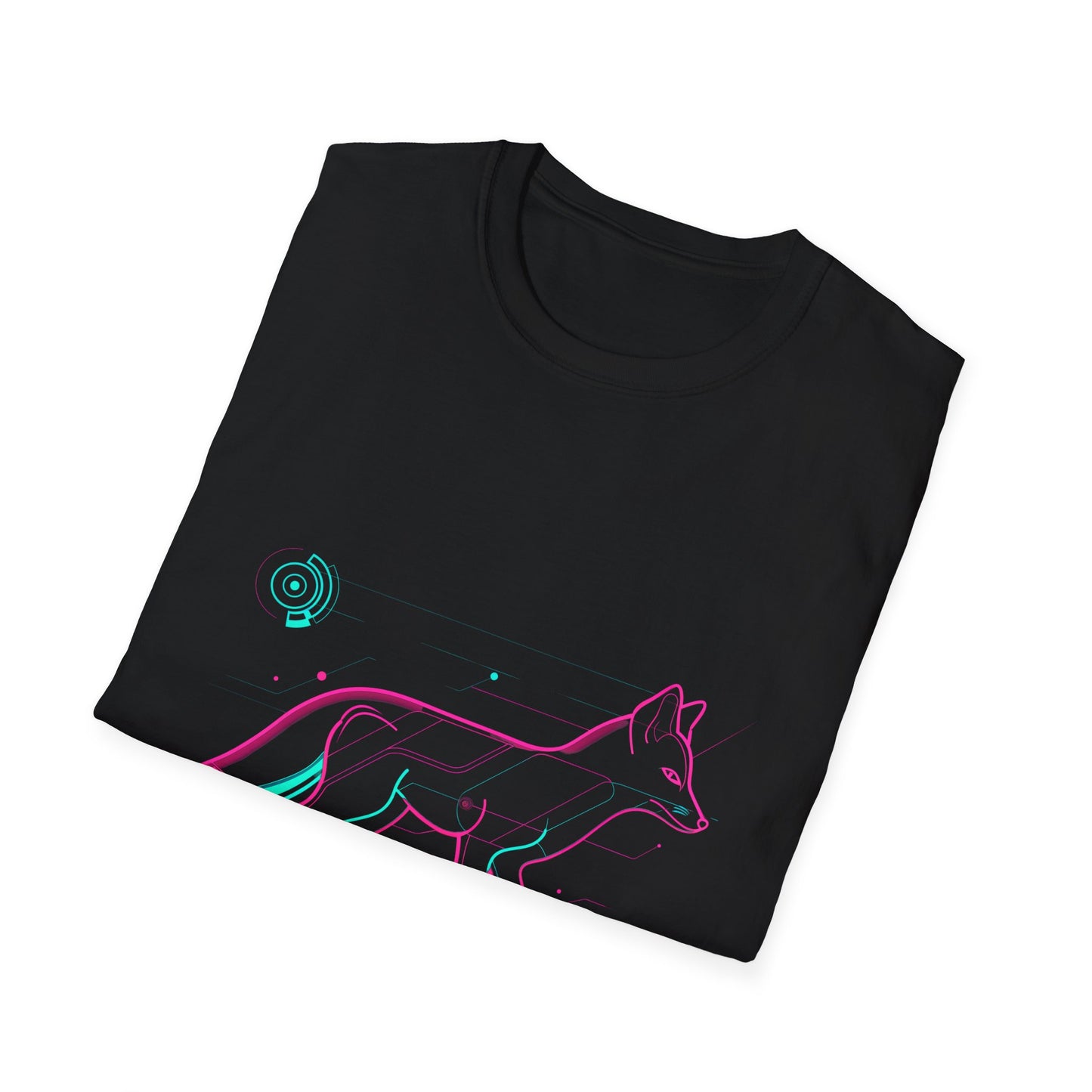 Retro-Futuristic Neon Fox T-Shirt
