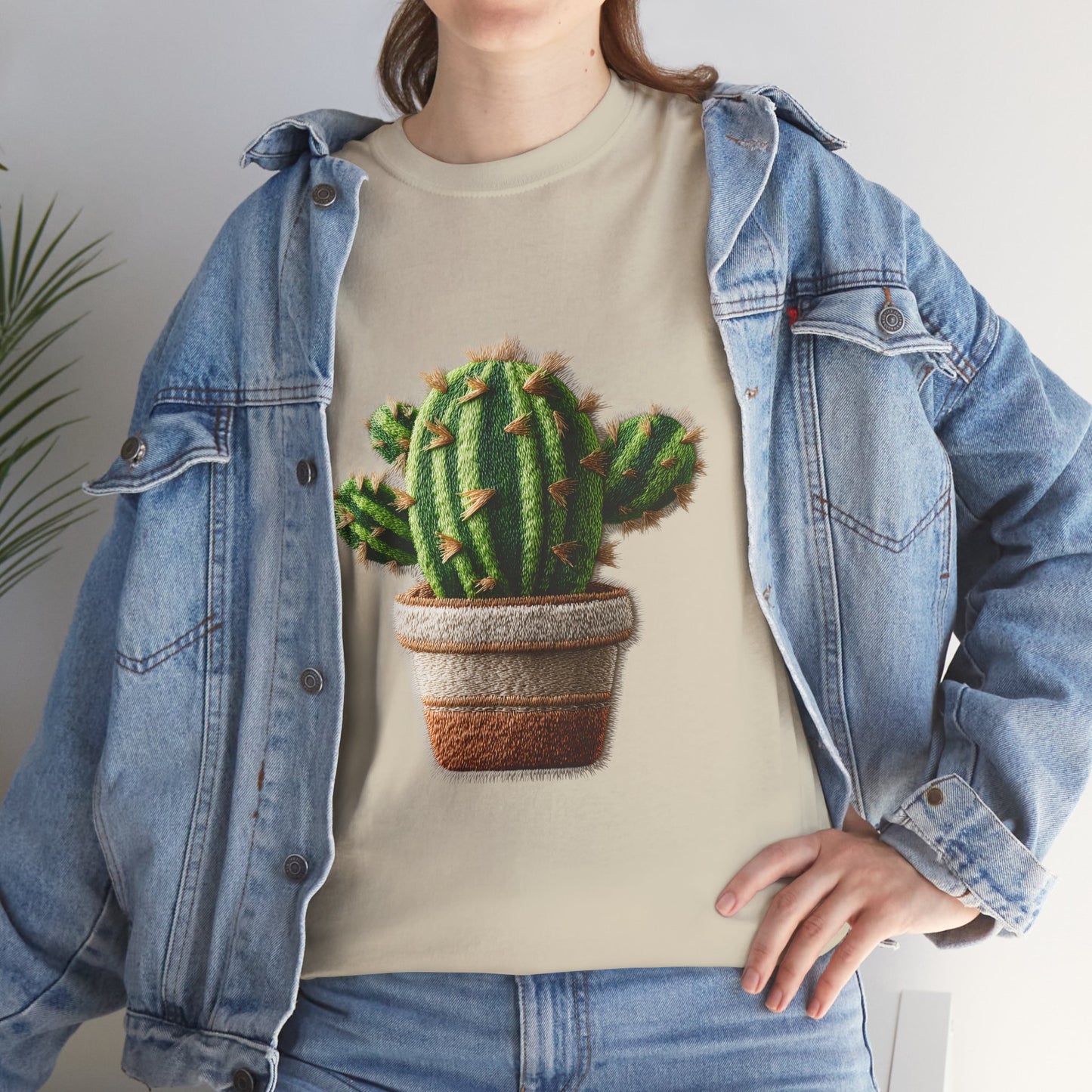 Raised Stitch Sun-Loving Succulent Graphic T-shirt