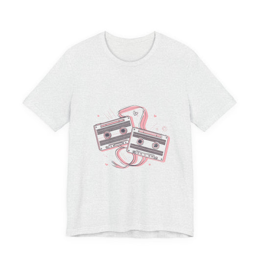 Retro Cassette Tape Tee — Pink Vintage Music Graphic T-Shirt