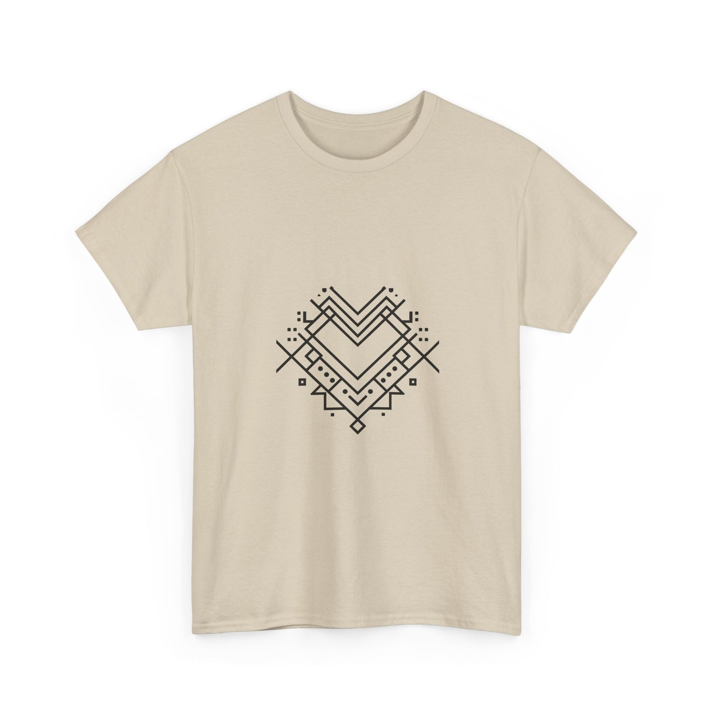 Minimal Line Art Heart Graphic T-Shirt