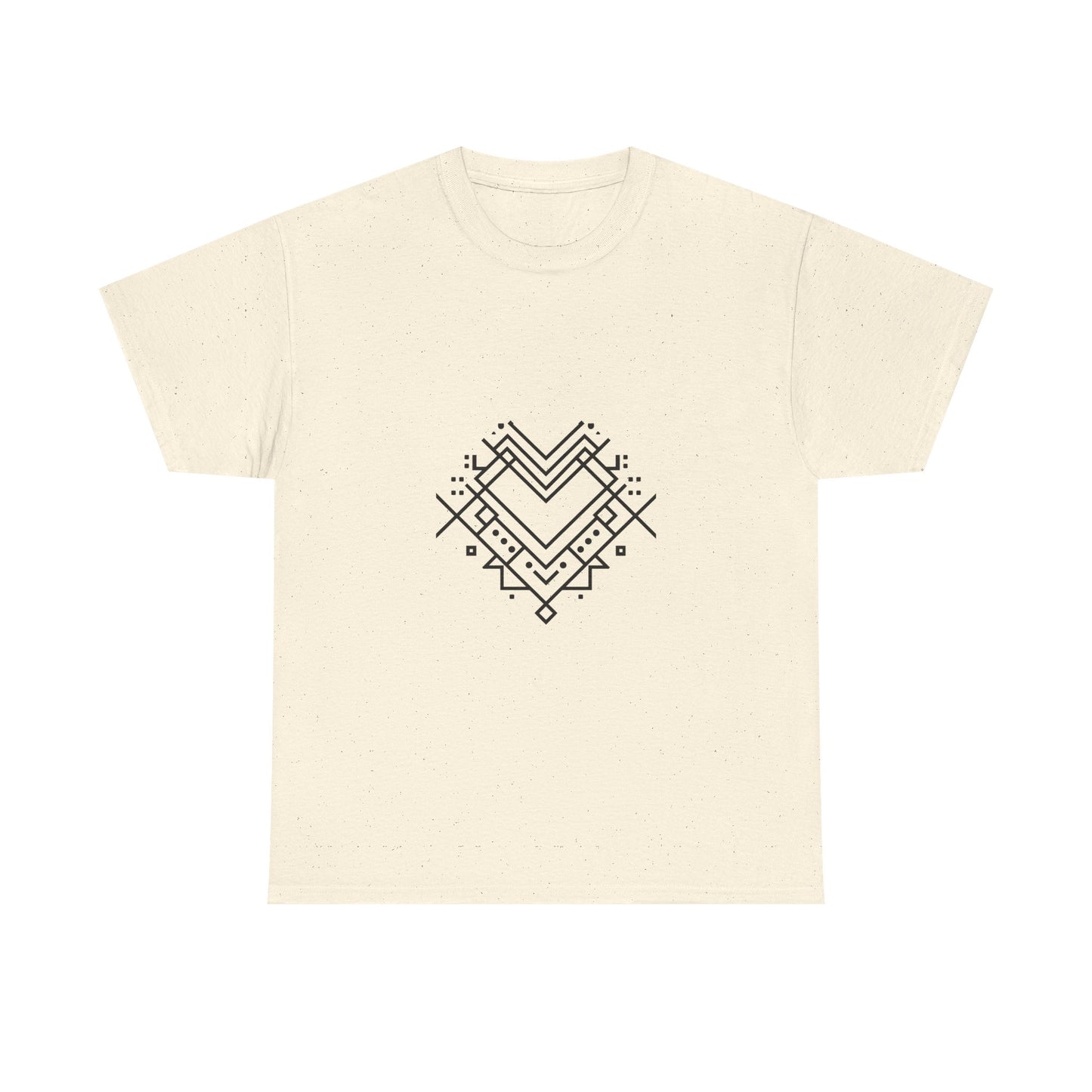 Minimal Line Art Heart Graphic T-Shirt