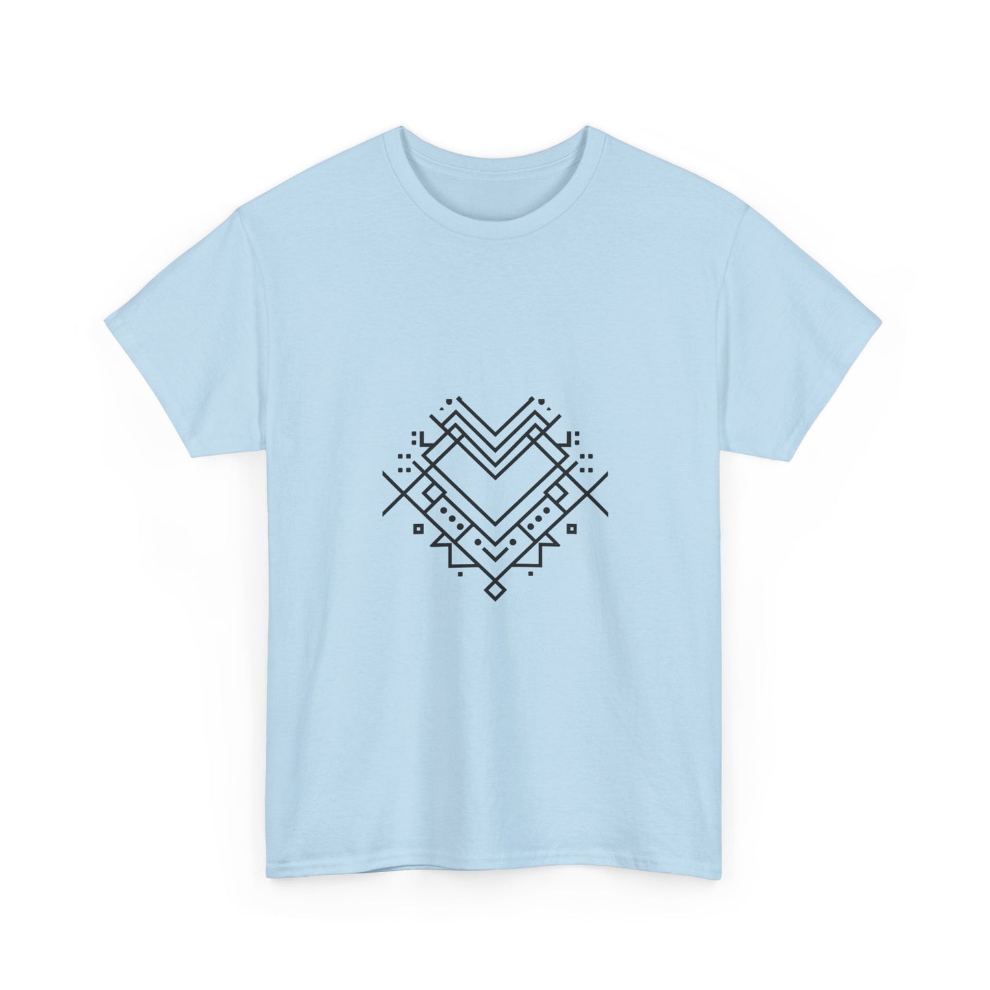 Minimal Line Art Heart Graphic T-Shirt