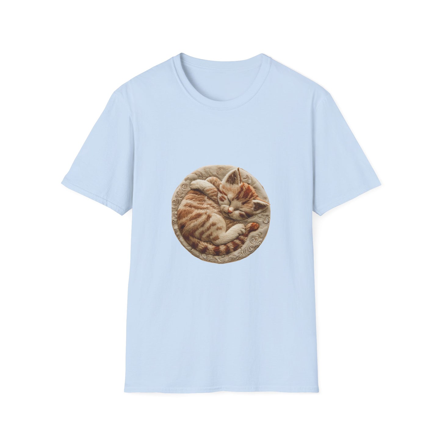 Sleeping Kitten Embroidered T-Shirt