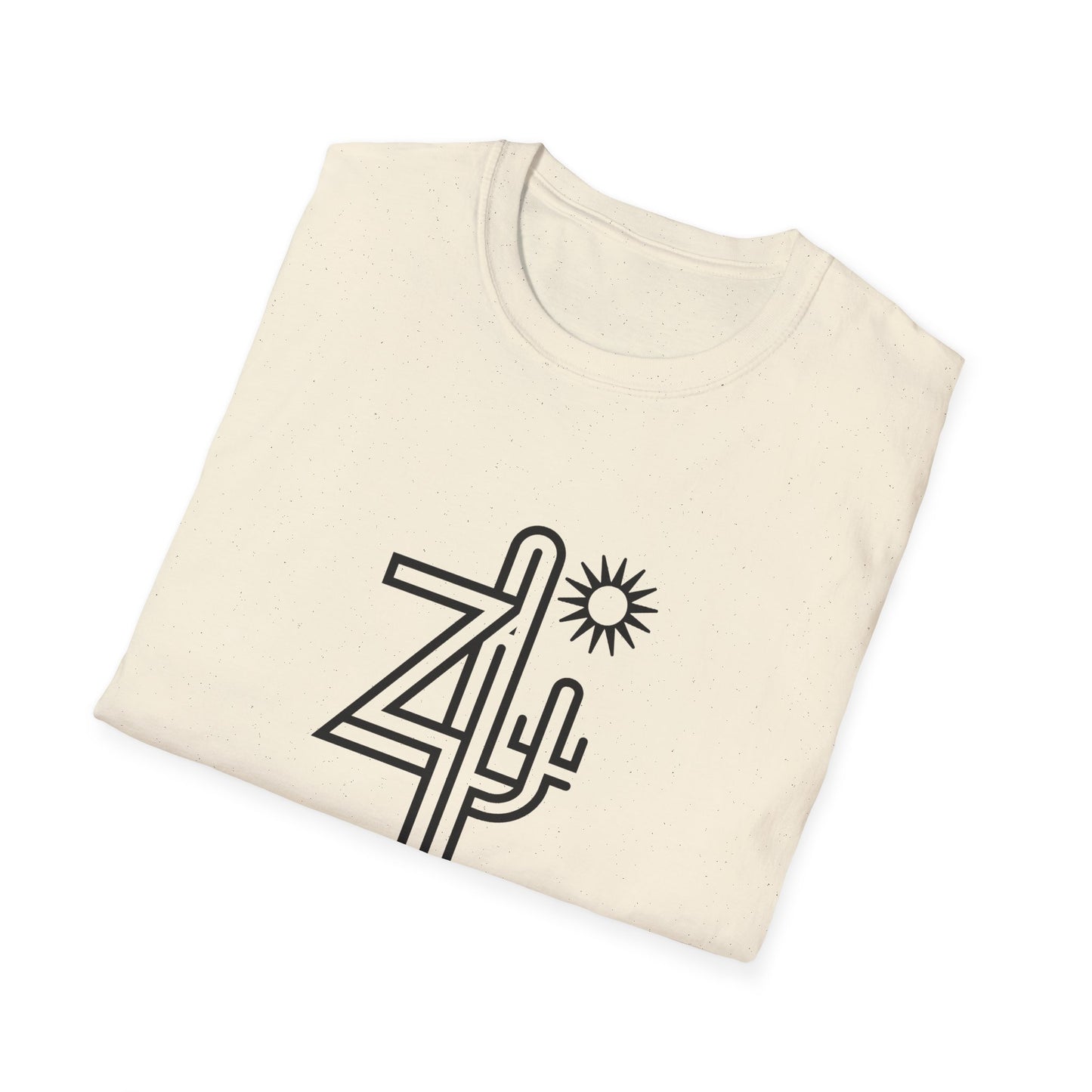 Arizona AZ - Line Art with Subtle Cactus & Sun T-Shirt