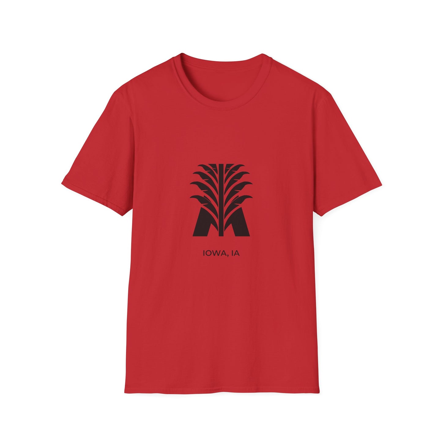 Iowa IA - Bold Geometric State Logo with Subtle Corn Accent