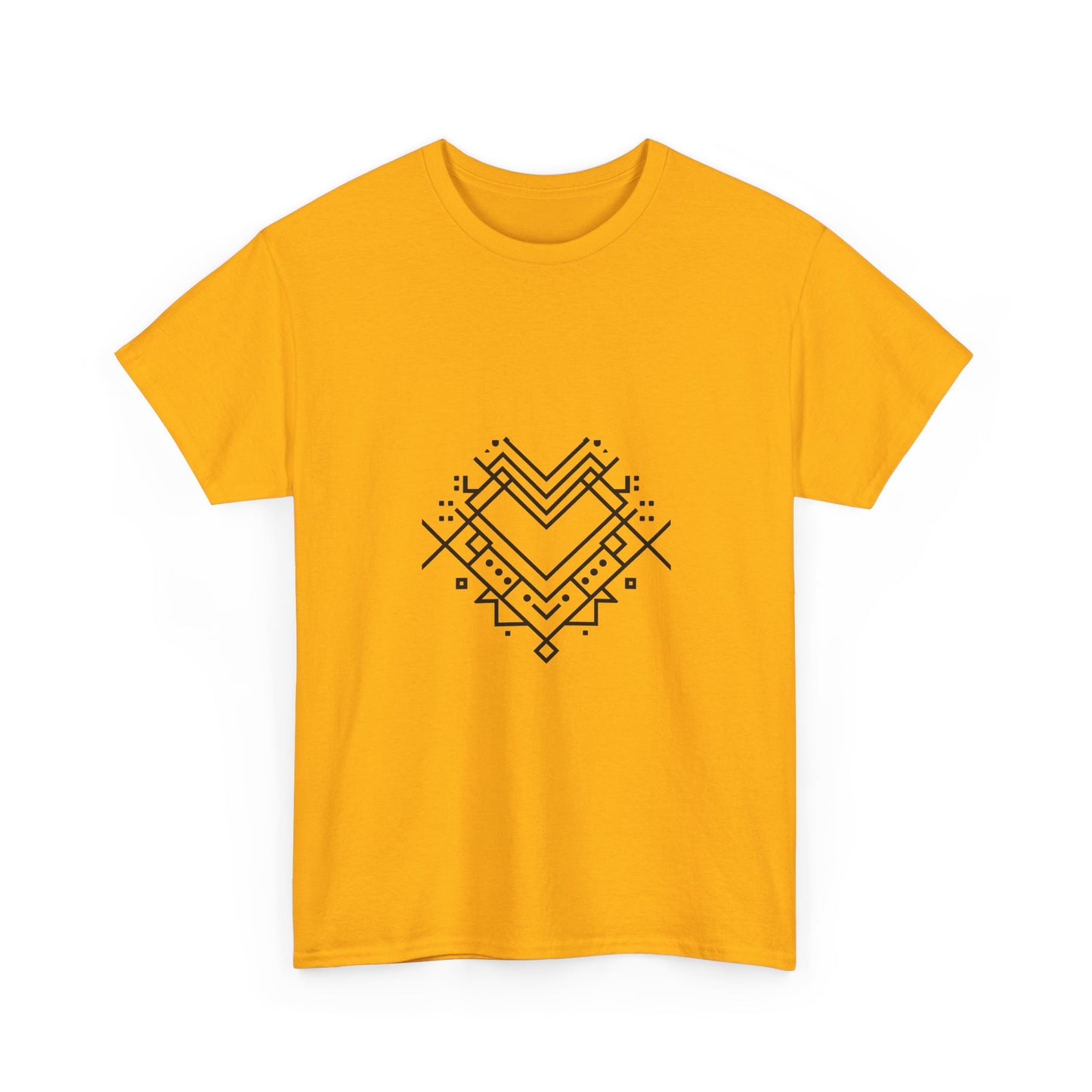 Minimal Line Art Heart Graphic T-Shirt