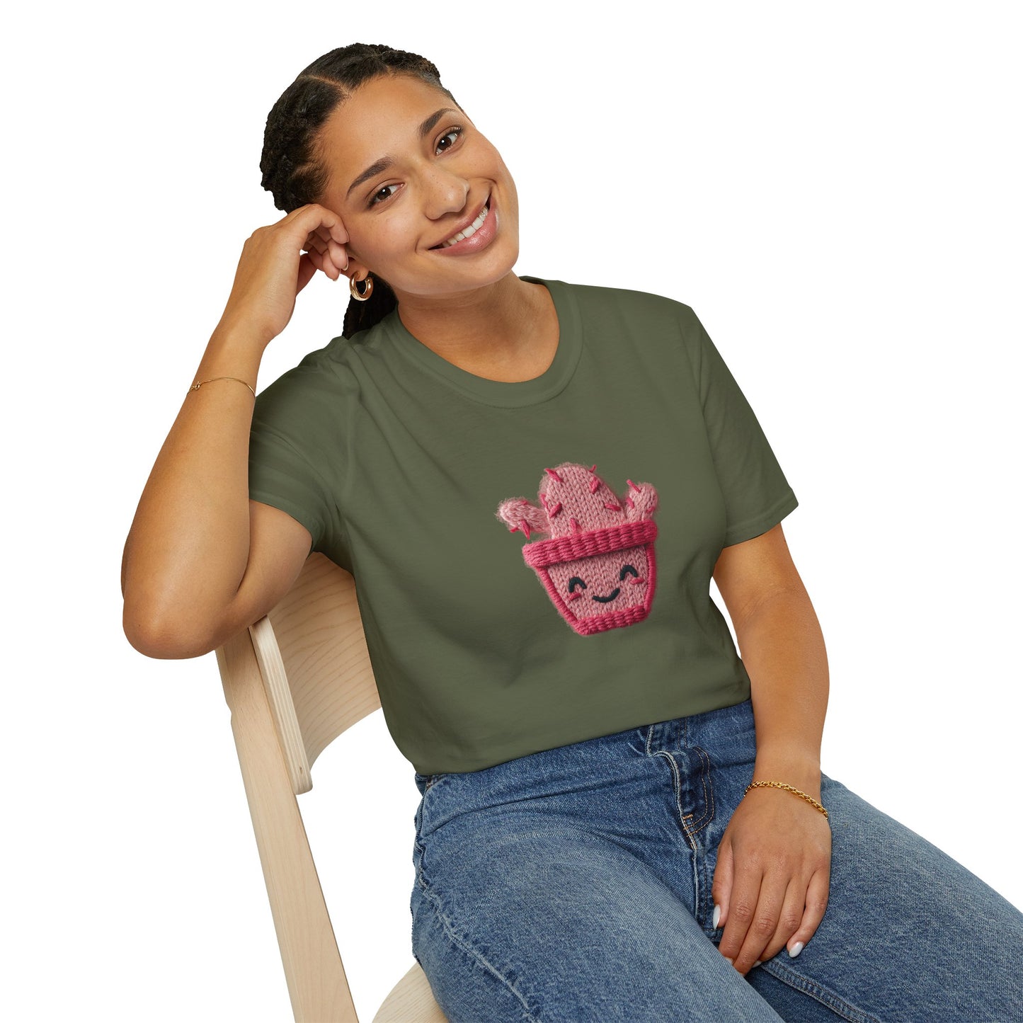 Cactus Embroidery Patch T-Shirt