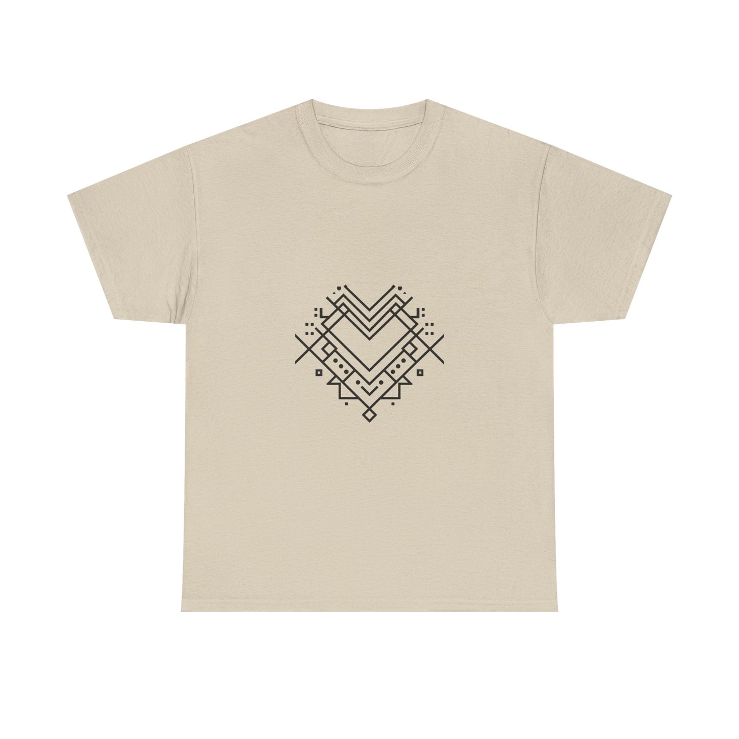 Minimal Line Art Heart Graphic T-Shirt