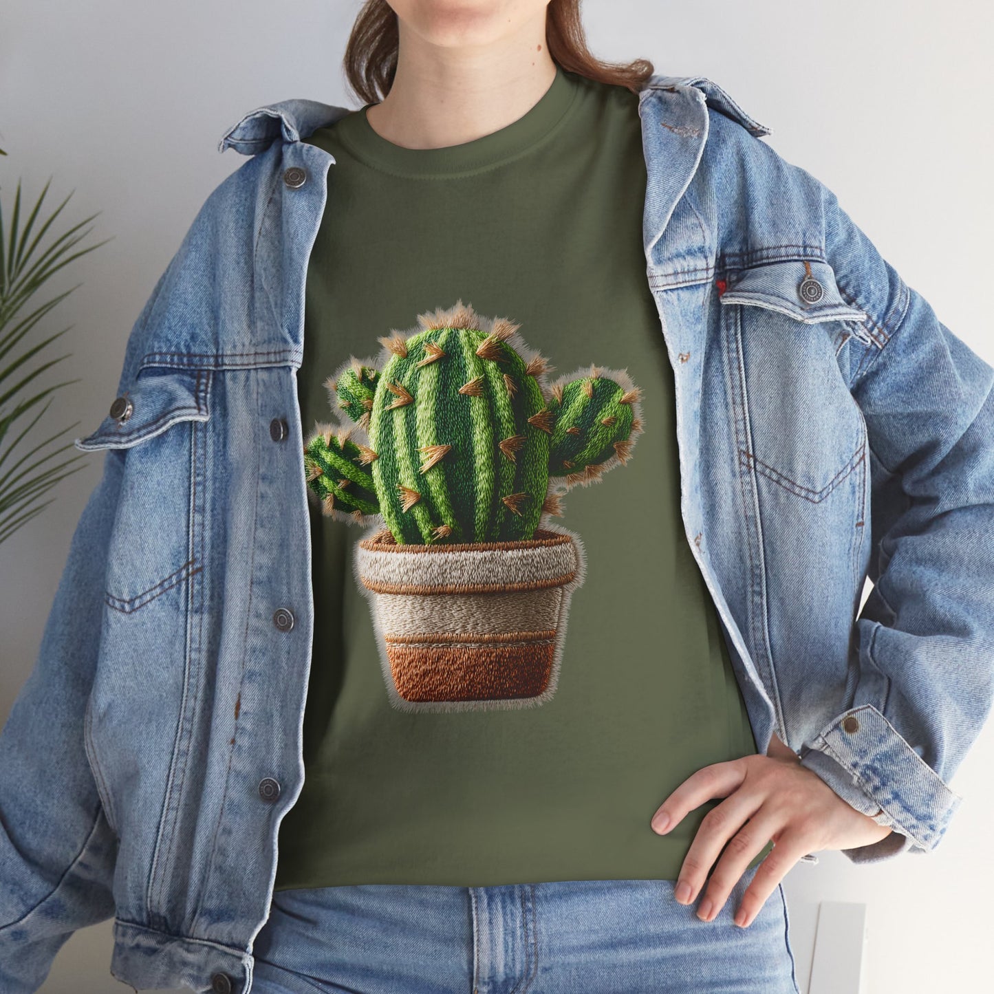 Raised Stitch Sun-Loving Succulent Graphic T-shirt