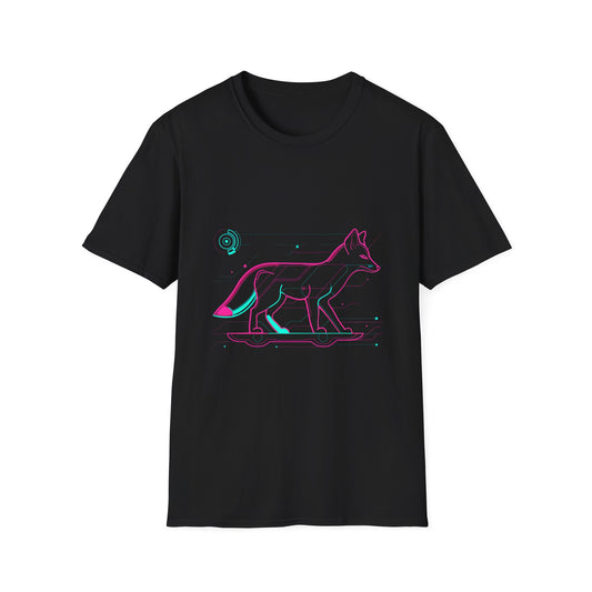 Retro-Futuristic Neon Fox T-Shirt