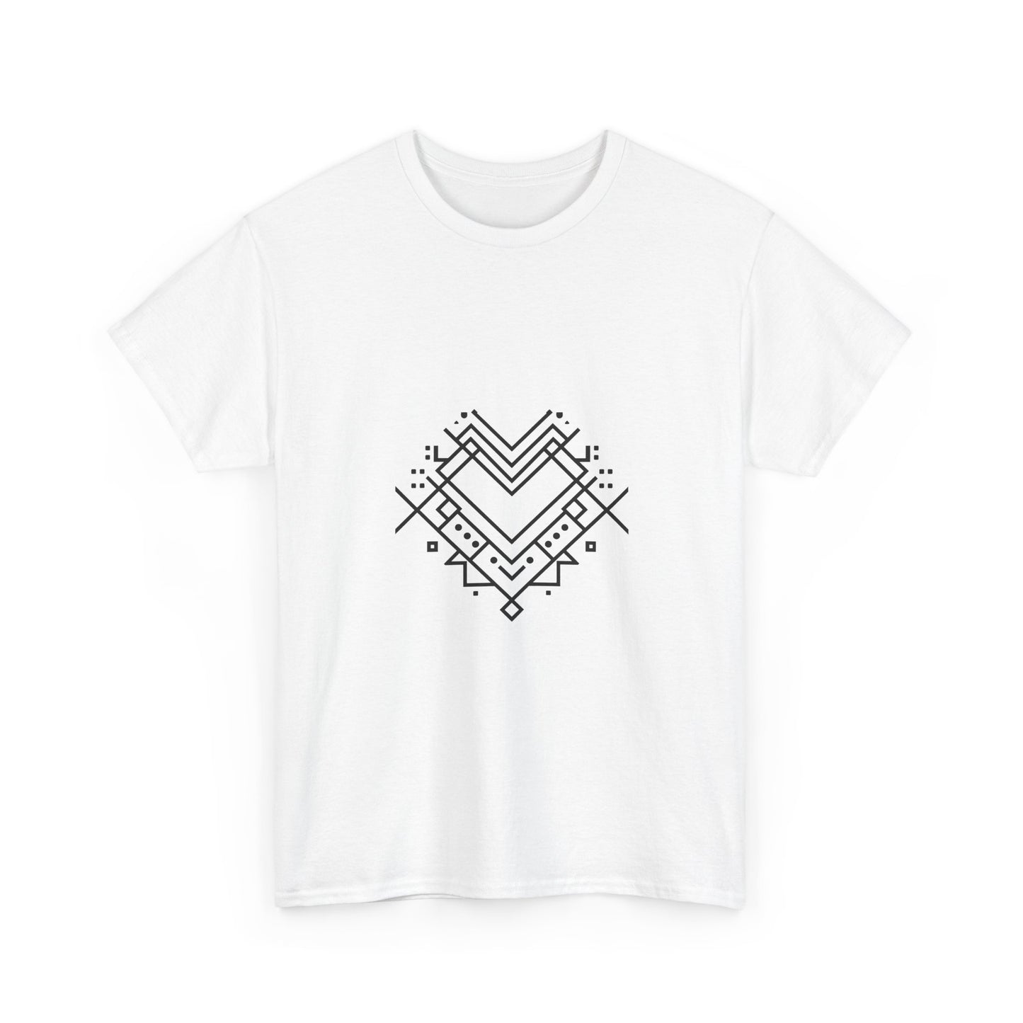 Minimal Line Art Heart Graphic T-Shirt