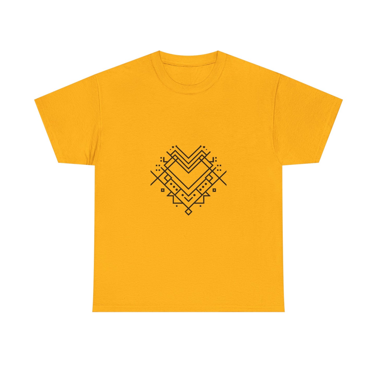 Minimal Line Art Heart Graphic T-Shirt