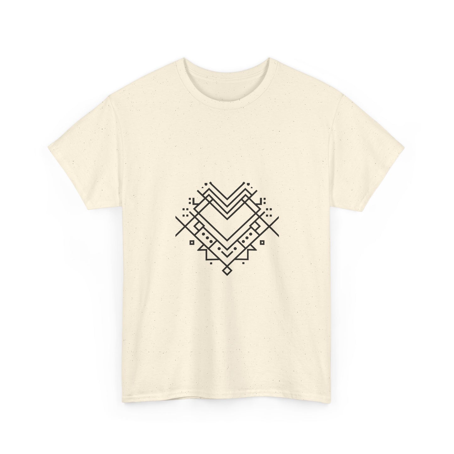 Minimal Line Art Heart Graphic T-Shirt