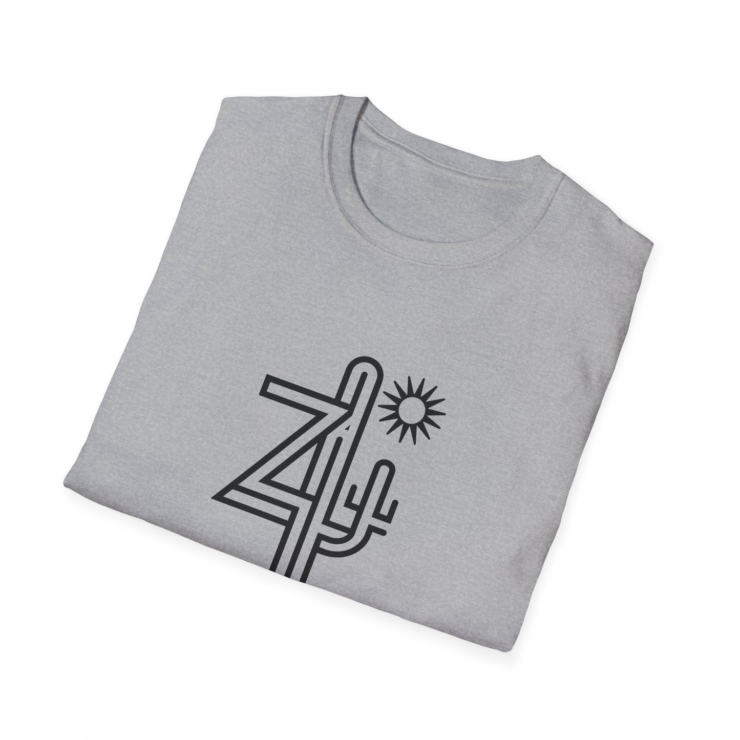 Arizona AZ - Line Art with Subtle Cactus & Sun T-Shirt