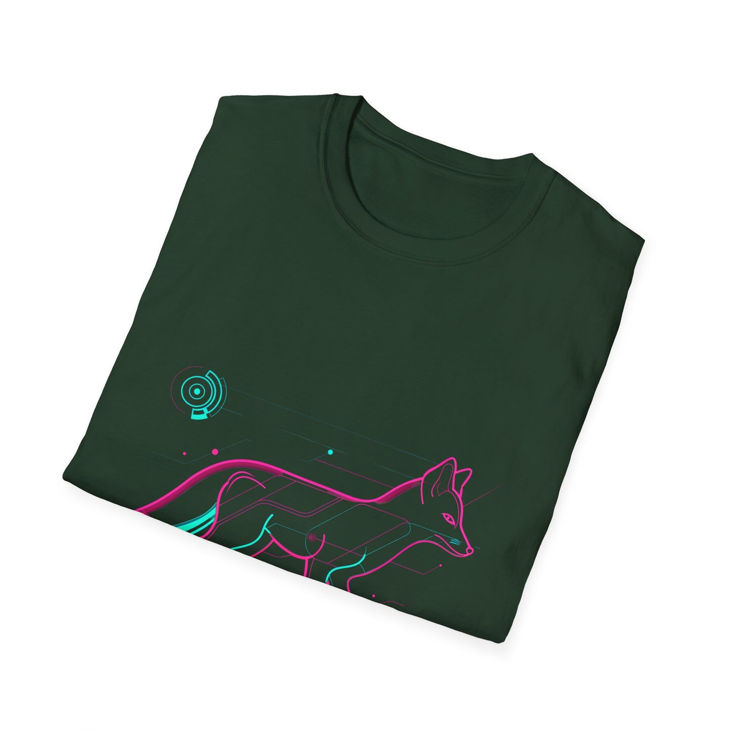 Retro-Futuristic Neon Fox T-Shirt