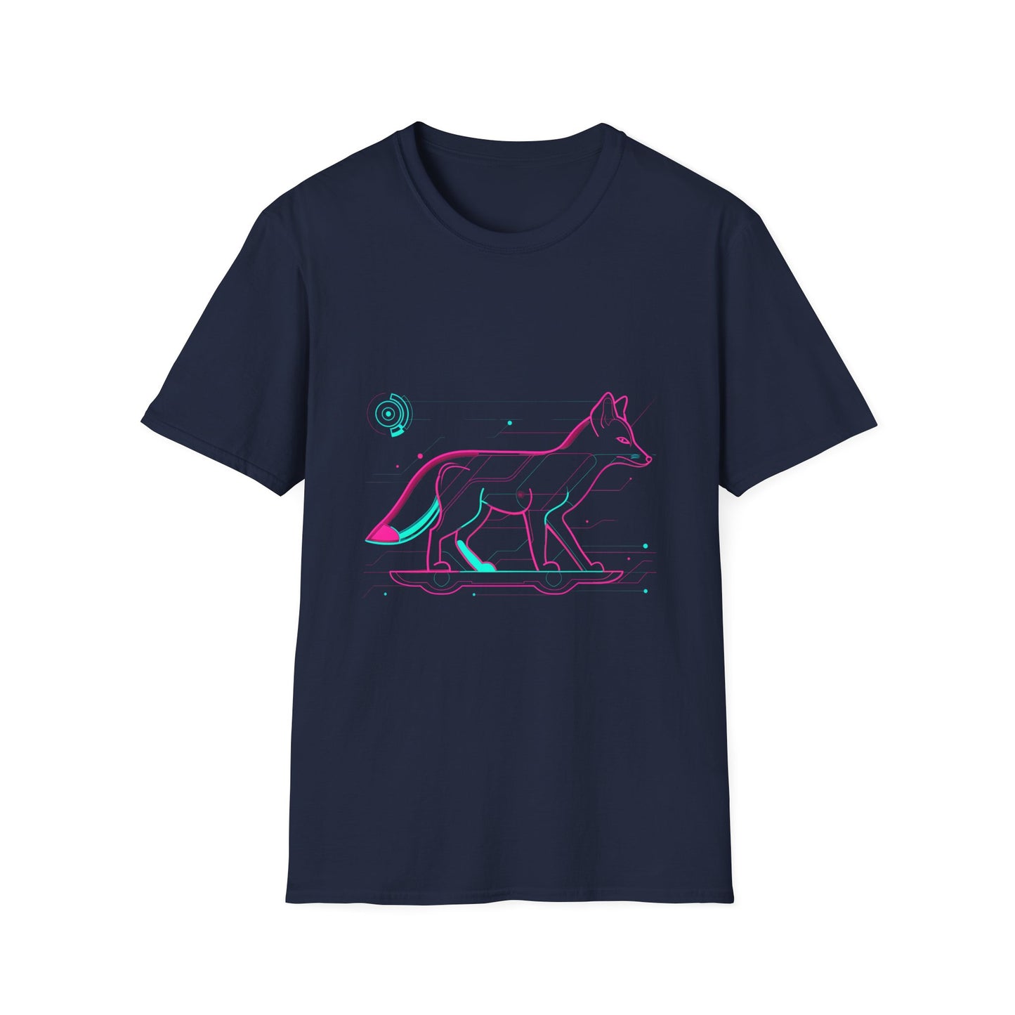 Retro-Futuristic Neon Fox T-Shirt