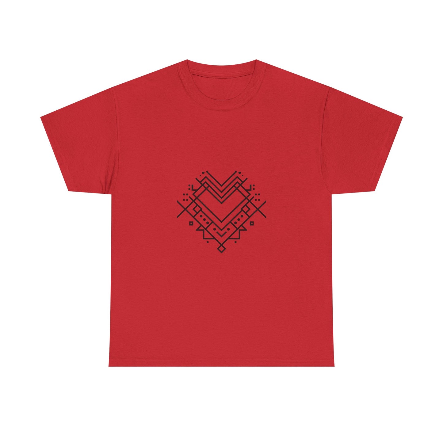 Minimal Line Art Heart Graphic T-Shirt