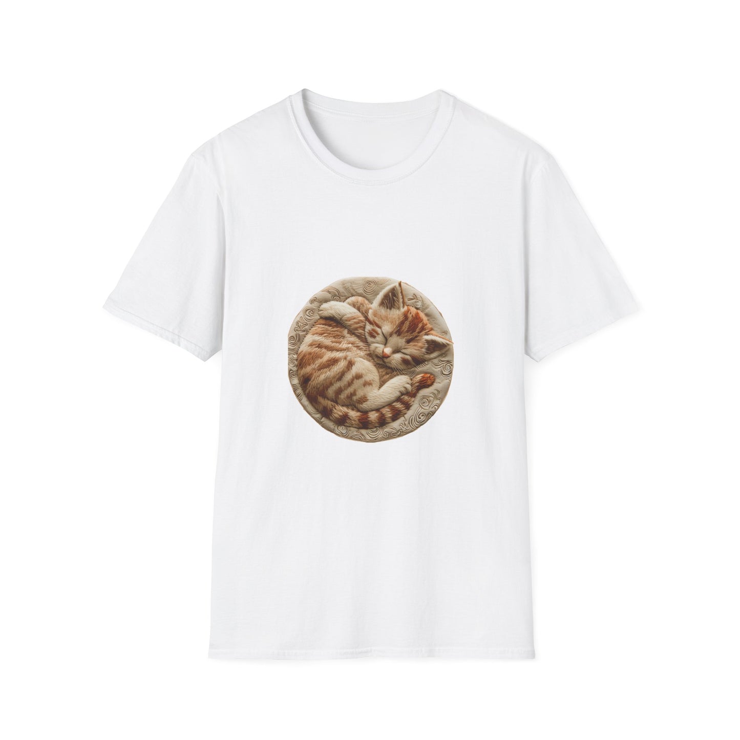 Sleeping Kitten Embroidered T-Shirt