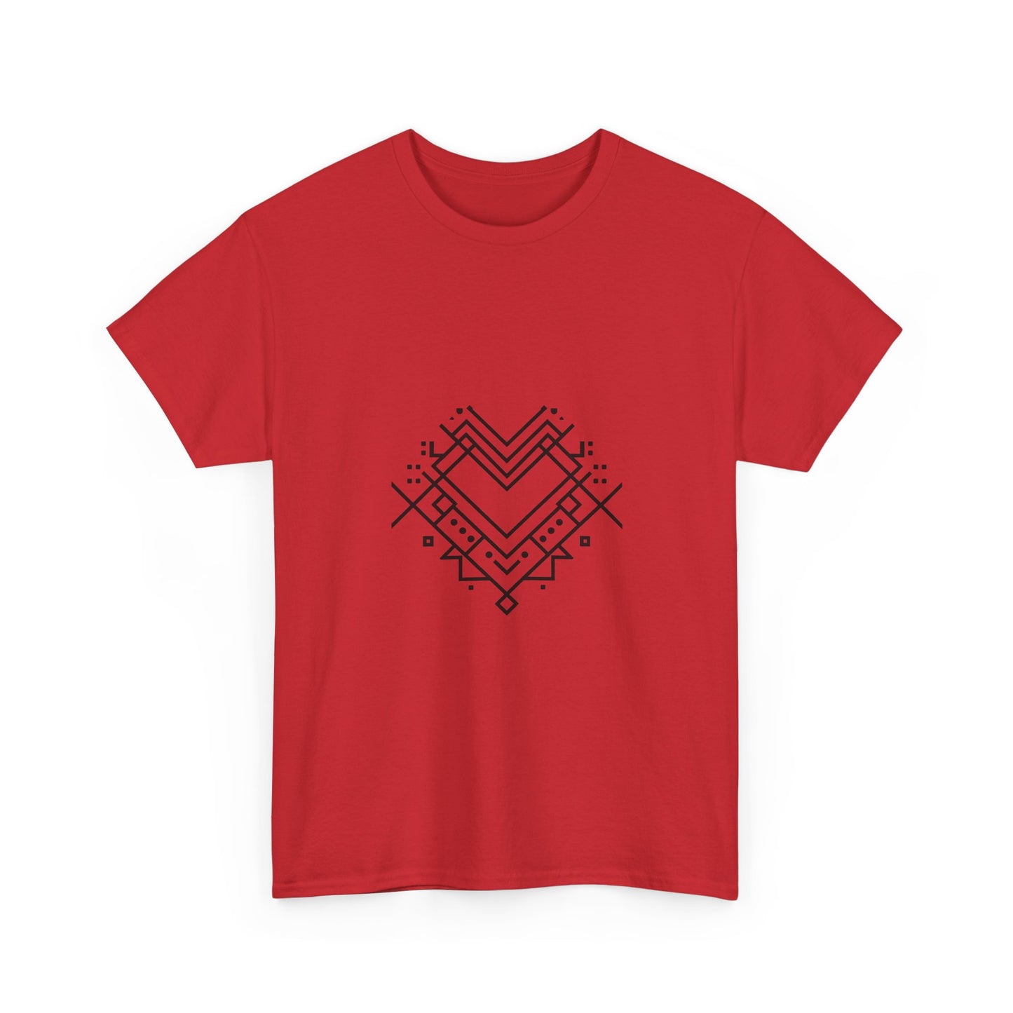 Minimal Line Art Heart Graphic T-Shirt