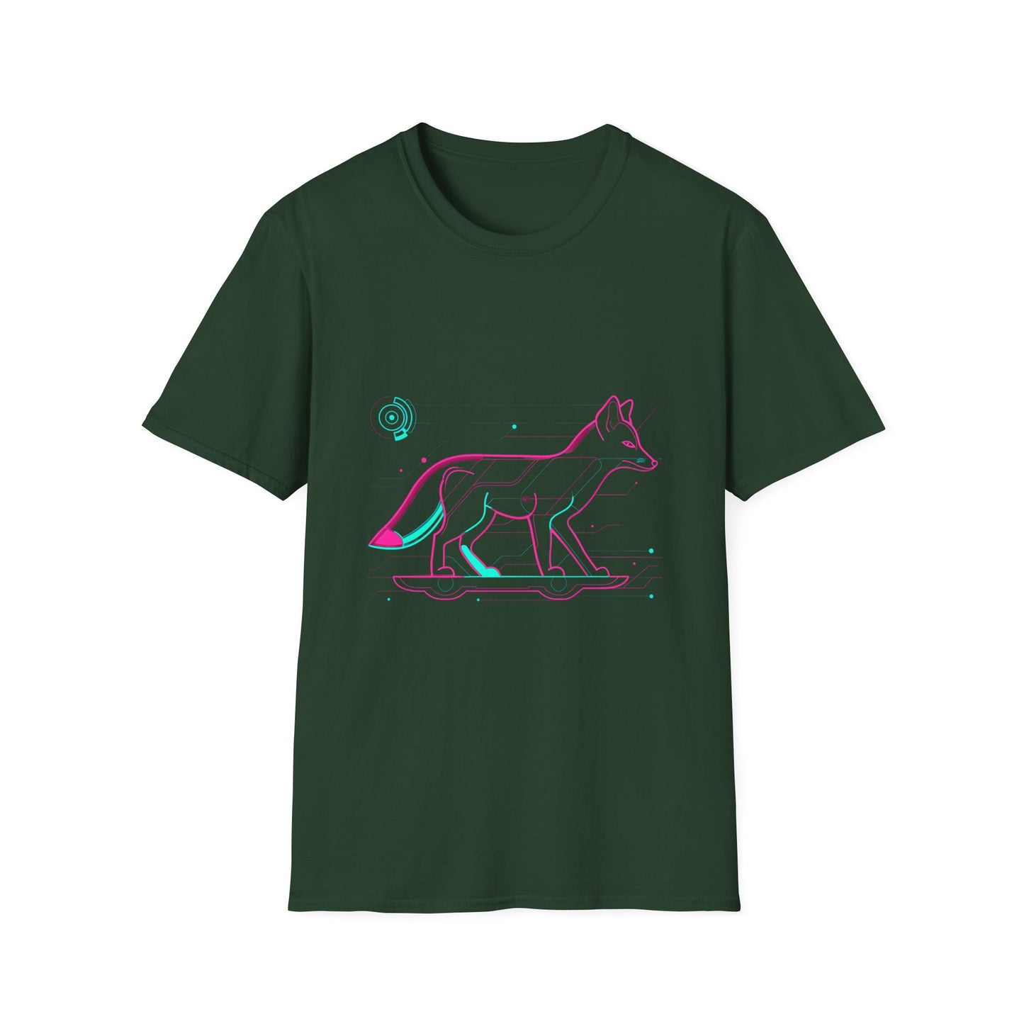 Retro-Futuristic Neon Fox T-Shirt