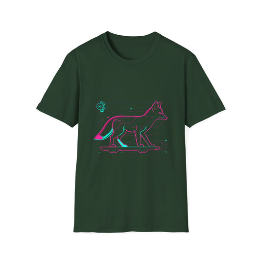 Retro-Futuristic Neon Fox T-Shirt