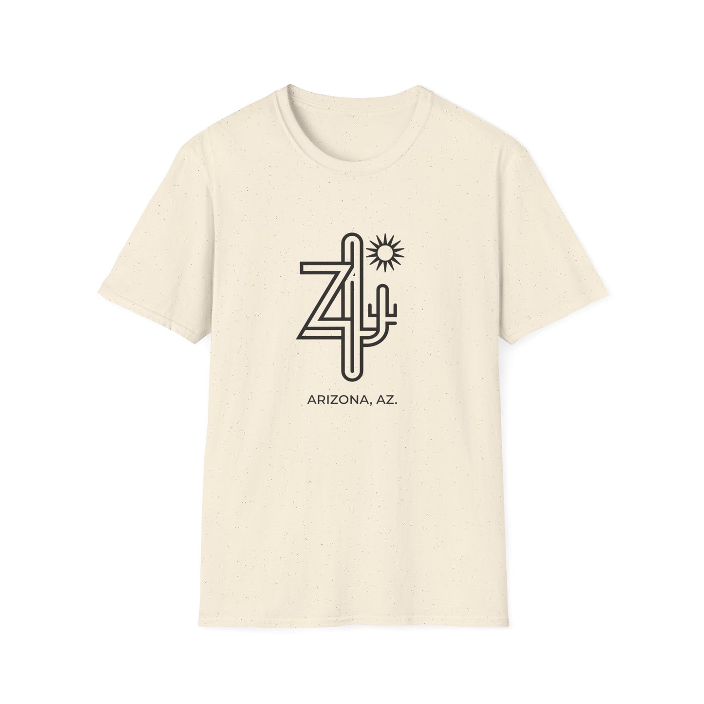 Arizona AZ - Line Art with Subtle Cactus & Sun T-Shirt