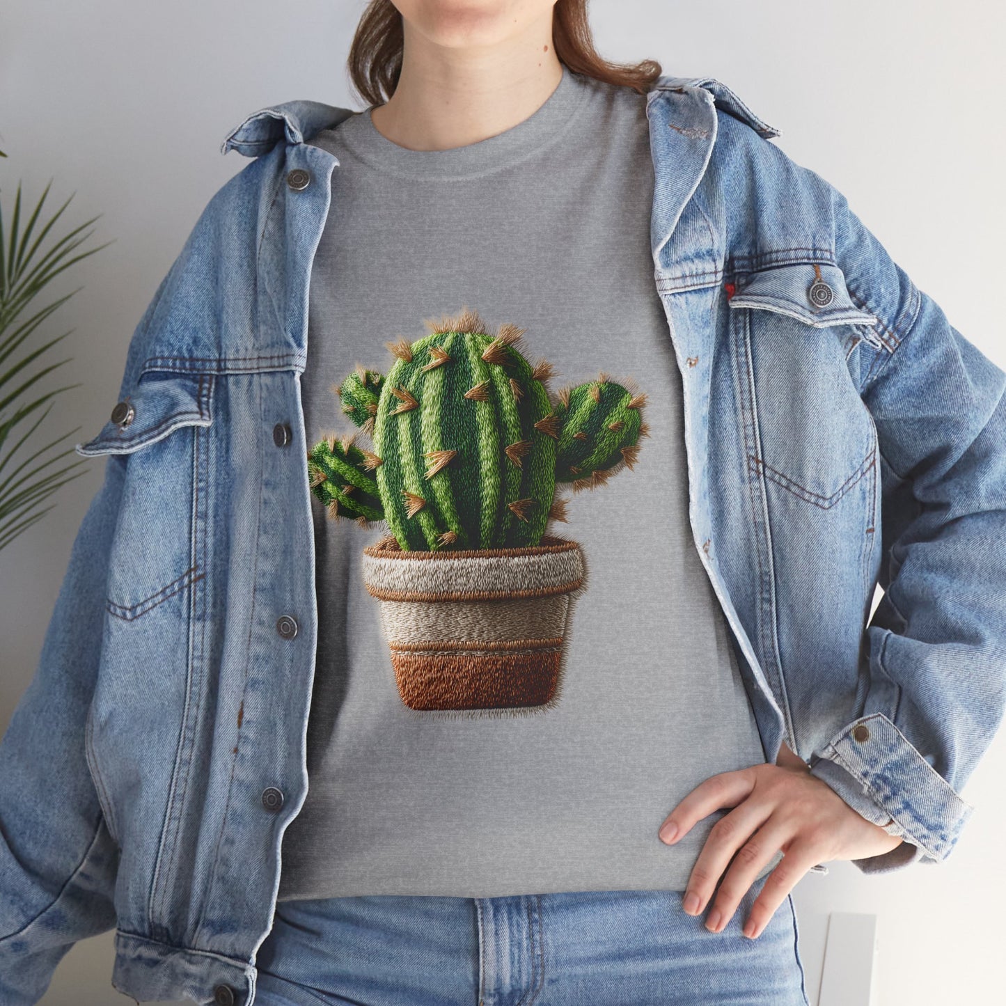 Raised Stitch Sun-Loving Succulent Graphic T-shirt