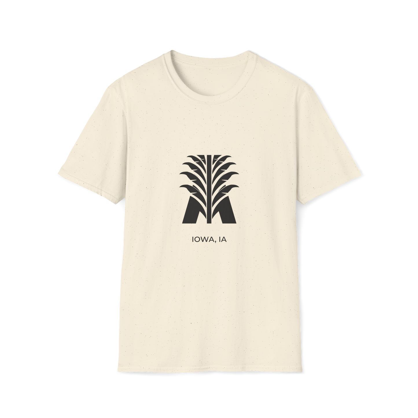 Iowa IA - Bold Geometric State Logo with Subtle Corn Accent